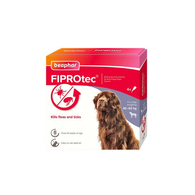 Beaphar FIPROtec Flea & Tick Spot On for Extra Large Dogs (40-60kg) 4 pipettes - Jacks Pet and Country