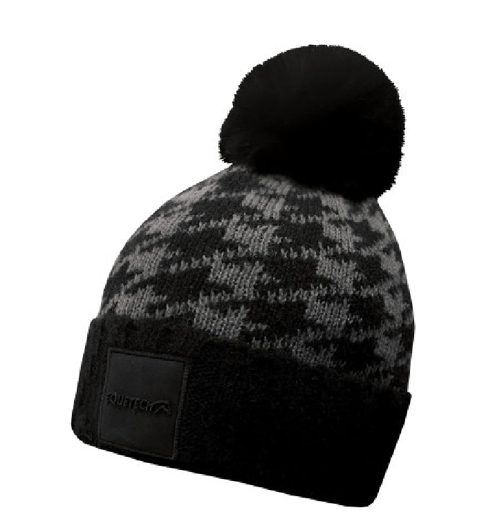 Equetech Houndstooth Waterproof Knit Hat - Black - Jacks Pet and Country