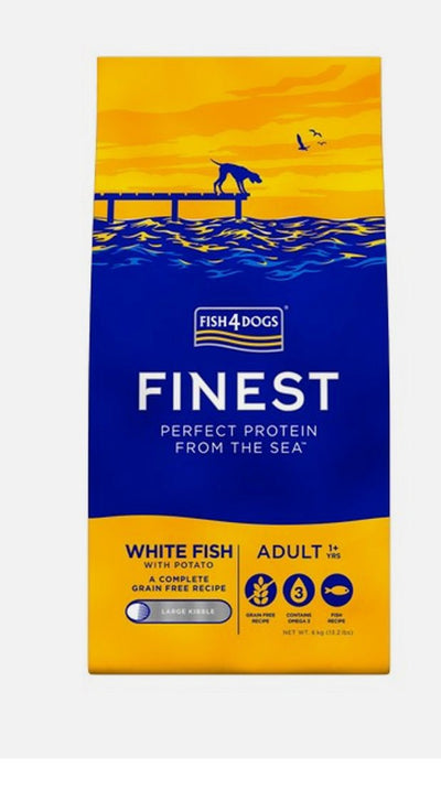 Fish4dogs Finest Adult White Fish & Potato Large Kibble - Jacks Pet and Country