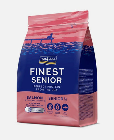 Fish4dogs Finest Senior Salmon with Sweet Potato Large Kibble - Jacks Pet and Country