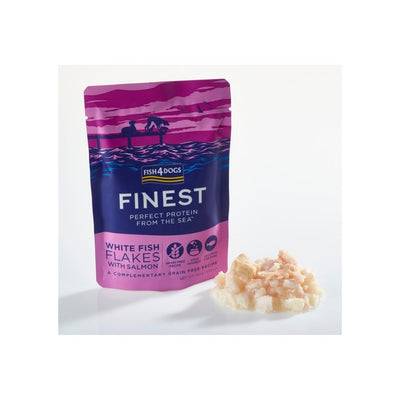 Fish4Dogs Finest White Fish Flakes With Salmon 100g - Jacks Pet and Country