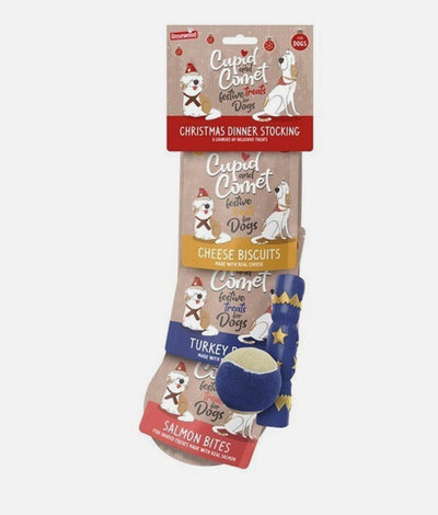 Rosewood Christmas Dinner Treats Stocking - Dogs - Jacks Pet and Country