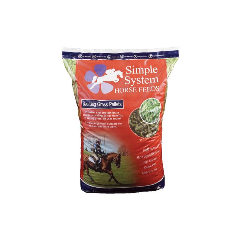 Simple System Red Bag Grass Pellets 20kg - Jacks Pet and Country