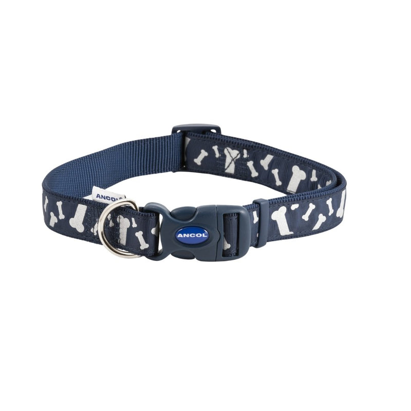 Ancol Paw and Bone Reflective Dog Lead and Collar Blue - Jacks Pet and Country