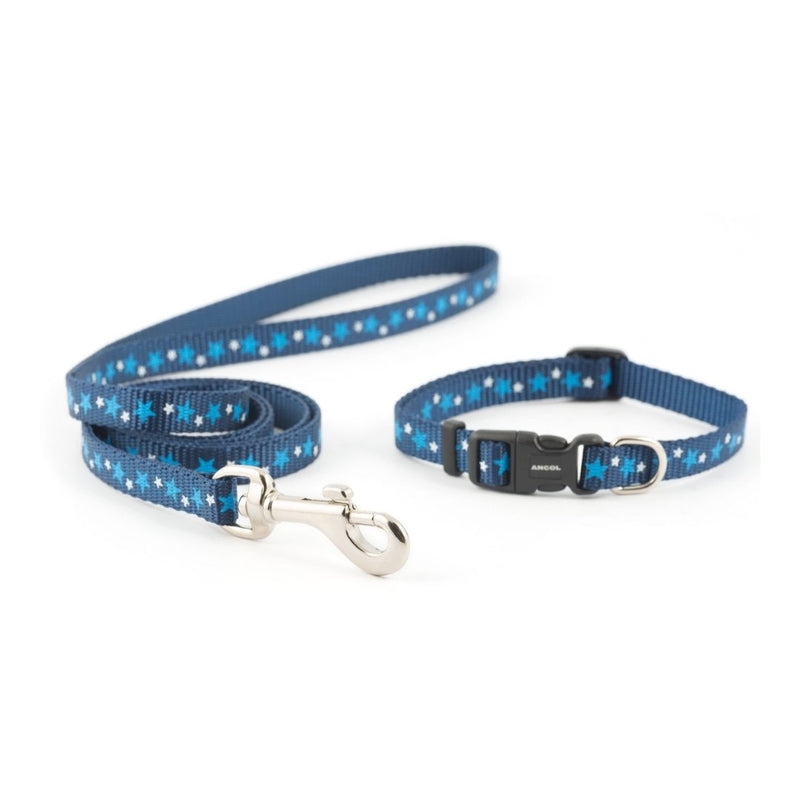 Ancol Small Bite Star Collar & Lead Puppy Set Blue - Jacks Pet and Country