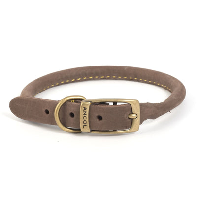 Ancol timberwolf Round Leather Collar - Jacks Pet and Country