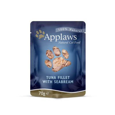 Applaws Cat Tuna Fillet With Sea Bream Broth Pouches 70g x 12 - Jacks Pet and Country