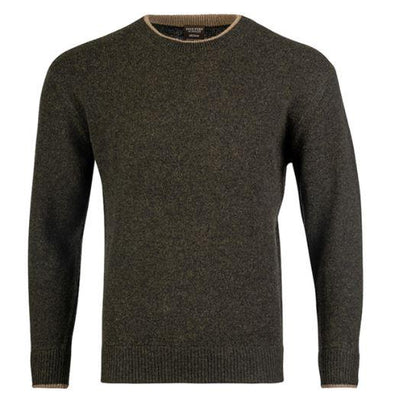 Ashcombe 100% Lambswool Crewknit Dark Olive - Jacks Pet and Country