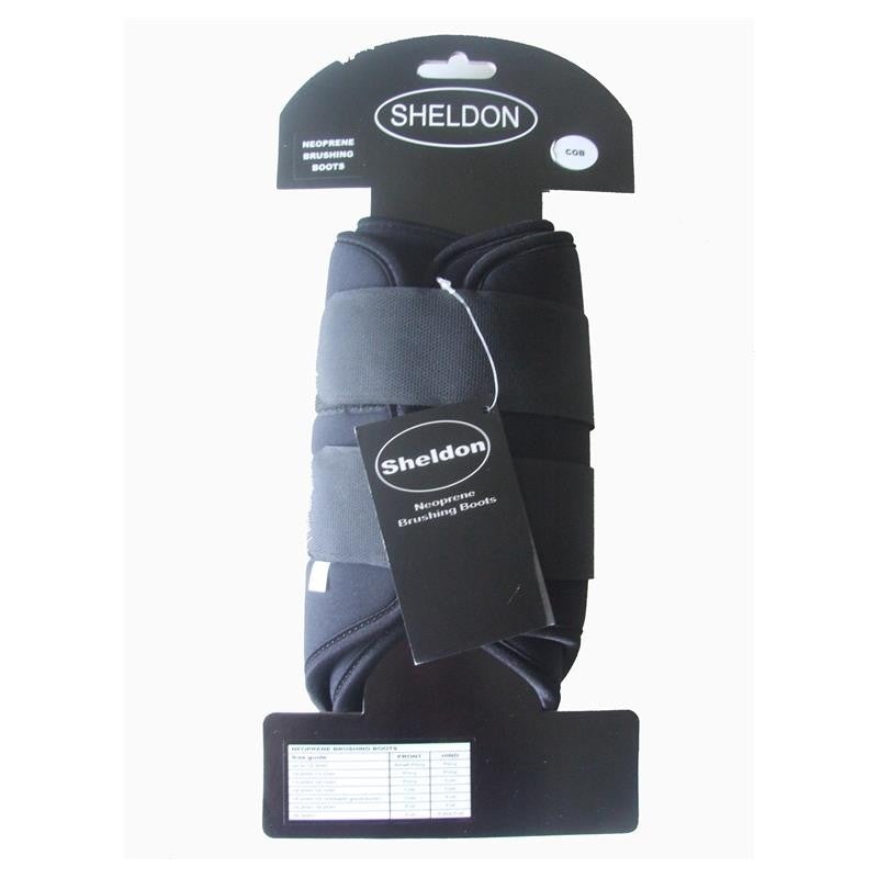 Black Neoprene Velcro Brushing Boots - Sheldon - Jacks Pet and Country