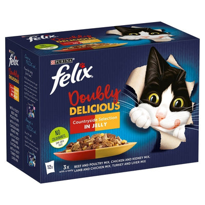 Felix Doubly Delicious Countryside Selection in Jelly 12 x 100g - Jacks Pet and Country