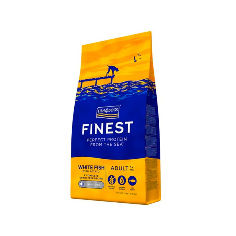 Fish4Dogs Finest Adult White Fish With Potato (Large Kibble) 12kg - Jacks Pet and Country