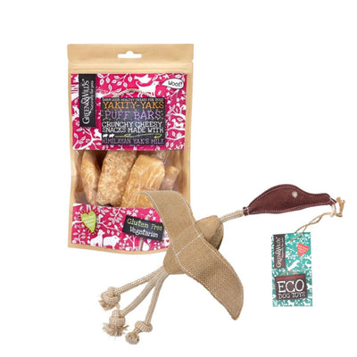 Green & Wilds Dog Gift Set- Desmond Duck and Yakity Yak Puff Bars - Jacks Pet and Country