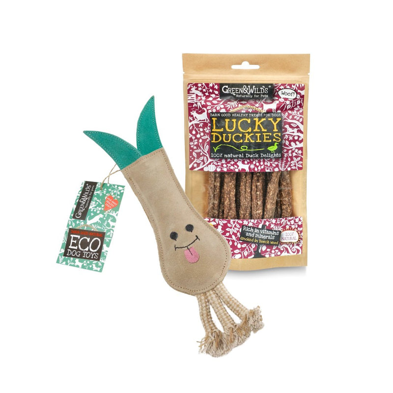 Green & Wilds Dog Gift Set- Lenny Leek and Lucky Duckies - Jacks Pet and Country