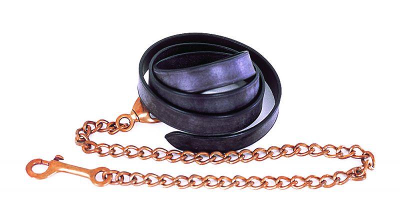 Heritage English 1" Leather Lead & Chain - Jacks Pet and Country