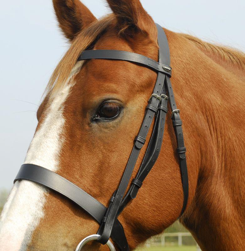 Heritage English Leather Hunter Bridle with Wide Cavesson Noseband - Jacks Pet and Country