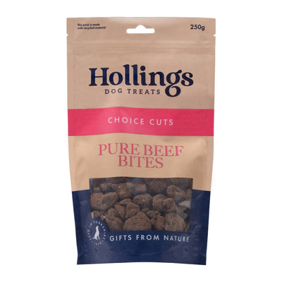 Hollings 100% Natural Beefy Bites, 250g - Jacks Pet and Country