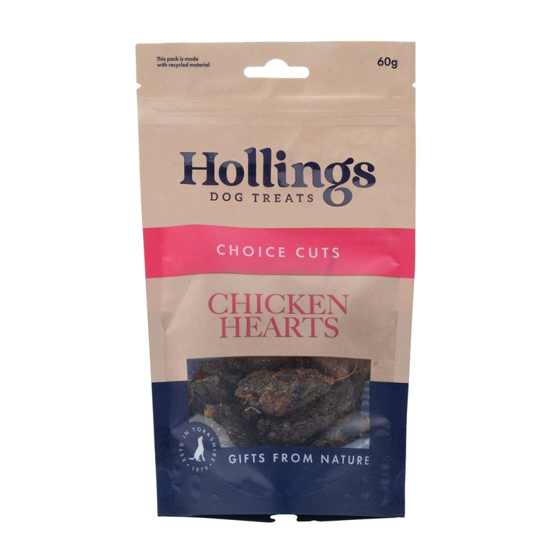 Hollings 100% Natural Chicken Hearts, 60g - Jacks Pet and Country