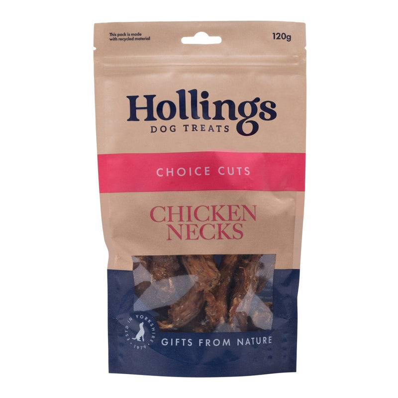 Hollings 100% Natural Chicken Necks, 120g - Jacks Pet and Country