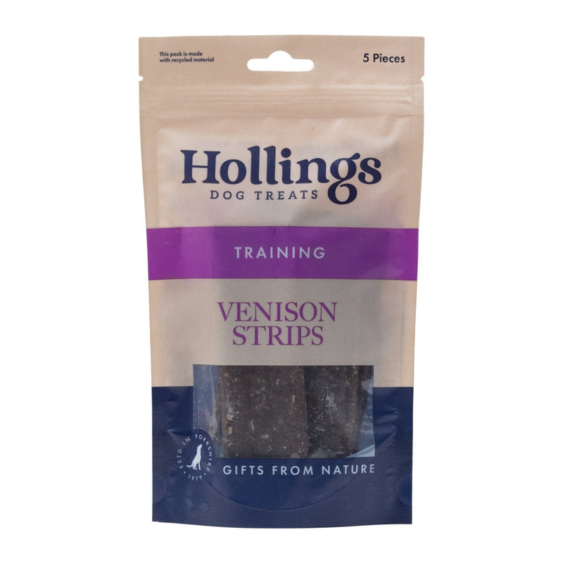 Hollings 100% Natural Venison Strips, Pack of 5 - Jacks Pet and Country