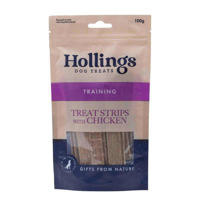 Hollings Treat Strips Chicken 100g - Jacks Pet and Country