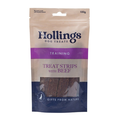 Hollings Treat Strips with Beef 100g - Jacks Pet and Country