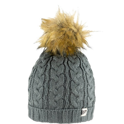 Jack Pyke Woolly Hat With Pom Pom Grey - Jacks Pet and Country