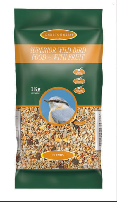 Johnston & Jeff Superior Wild Bird with Fruit 1kg - Jacks Pet and Country