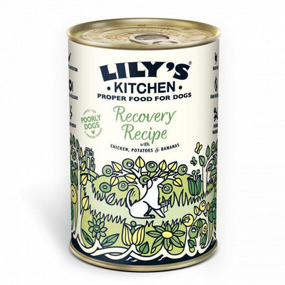 Lily's Kitchen Recovery Recipe Tins (Various Sizes) poorly dog chicken potatoes bananas sensitive stomach wet dog food - Jacks Pet and Country