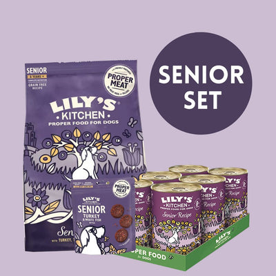 Lily's Kitchen Senior 8+ Senior Salmon and Trout Wet and Dry Dog Food Set - Jacks Pet and Country