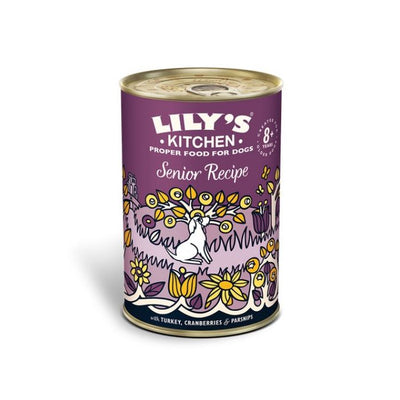 Lily's Kitchen Senior Recipe Tins older dog wet dog food (Various Sizes) turkey cranberry parsnips - Jacks Pet and Country