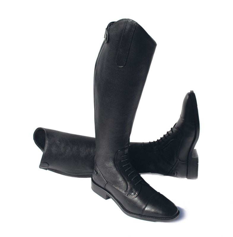 Rhinegold Elite Lexus Leather Long Riding Boots -0 Width Calf Black - Jacks Pet and Country