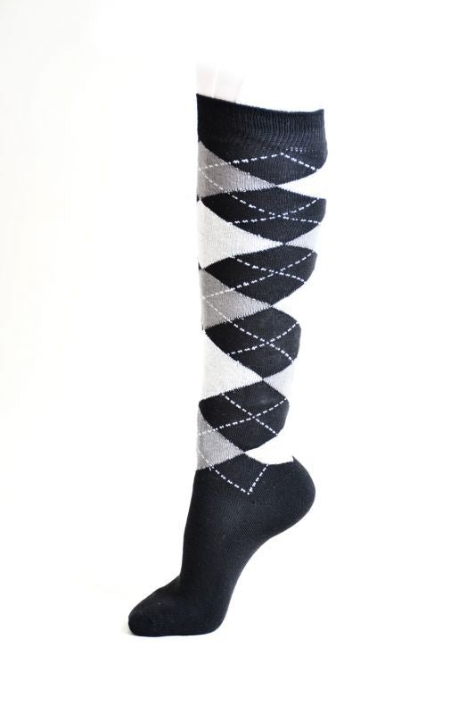 Rhinegold Long Socks Black & Grey - Jacks Pet and Country