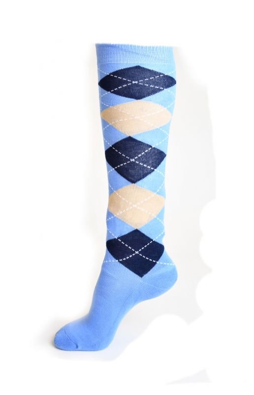 Rhinegold Long Socks Light Blue & Navy - Jacks Pet and Country