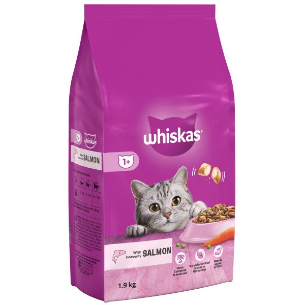Whiskas Dry Cat Food Salmon 1 year + - Jacks Pet and Country